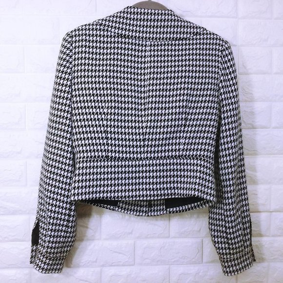 Worthington Cropped Houndstooth Jacket Sz-S Collar - Picture 7 of 11
